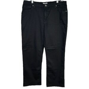 Riders by Lee Womens Size 18 Relaxed Fit Straight Leg BLACK Denim NWT Deep Dyed